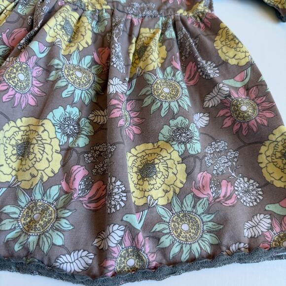 Matilda Jane Grey Floral Peasant Top Hello Lovely Collection 6 - Picture 3 of 11